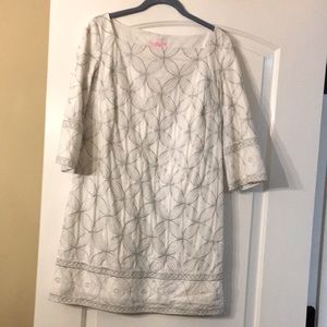 Lilly Pulitzer Dress 4 White Silver
